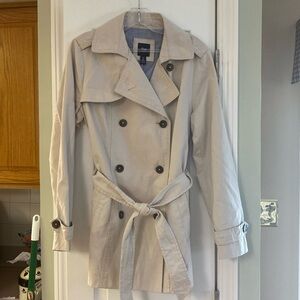 Gap, size small, khaki colored, trench coat, no tags, but never worn.
